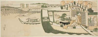 Vodácké párty na řece Sumida od Katsushika Hokusai