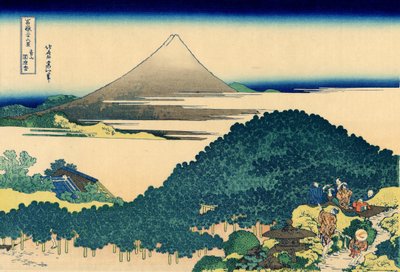 Cushion pine at Aoyama, Edo, c.1830 (woodblock print) od Katsushika Hokusai