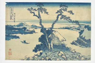 Jezero Suwa v provincii Šinšú ze série „36 pohledů na horu Fudži“ od Katsushika Hokusai