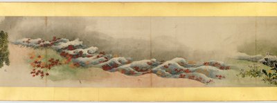 Detail ručního rolování s různými obrázky, období Edo, 1839 inkoust a barva na papíře od Katsushika Hokusai