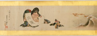 Detail ručního svitku s různými obrázky, období Edo, 1839, tuš a barva na papíře od Katsushika Hokusai