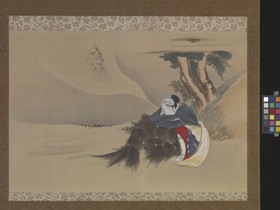 Dream Of The Rush Gatherer (inkoust, barvy na hedvábí) od Katsushika Hokusai