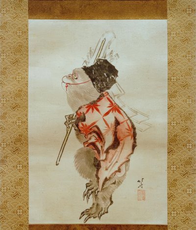 Oblečená opice od Katsushika Hokusai