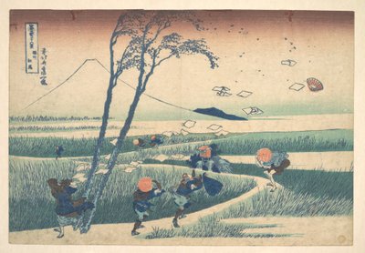 Ejiri v provincii Suruga (Sunshū Ejiri), ze série „Třicet šest pohledů na horu Fuji“ (Fugaku sanjūrokkei) od Katsushika Hokusai