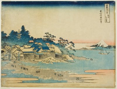 Kazu Enoshima Sagami P Rovinse (Nerafinované Sake Enoshima), ze série ``Tyrty x Pohledy na horu Fuji (Fugaku Usaju Rokukei)