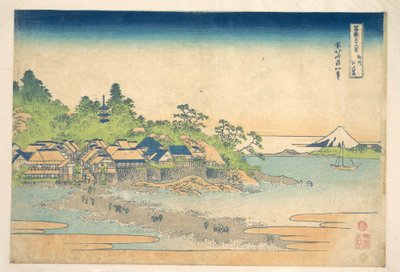 Enoshima v provincii Sagami (Sōshū Enoshima), ze série „Třicet šest pohledů na horu Fuji“ (Fugaku sanjūrokkei) od Katsushika Hokusai