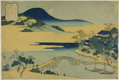 Večerní měsíc na Izumizaki (Izumizaki yagetsu), ze série "Osm pohledů na ostrovy Rjúkjú (Ryukyu hakkei)" od Katsushika Hokusai