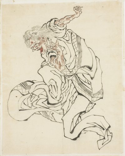 Žena Oni (ilustrace pro lidovou pohádku), ca. 1815-49 (inkoust a barva na papíře) od Katsushika Hokusai