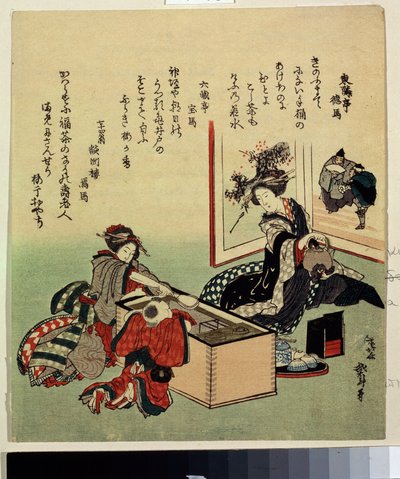 ""Ženy a dítě u kamen (Hibachi)"" (Ženy a chlapec od Braziera) Tisk Katsushika Hokusai (1760-1849) 1816 Puškinovo muzeum, Moskva od Katsushika Hokusai