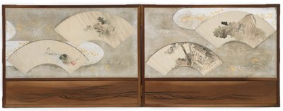 Čtyři fanouškovské obrazy namontované na obrazovce... od Katsushika Hokusai