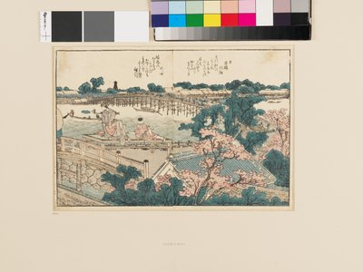 Z obrázkové knihy o řece Sumida. Pohled na oba břehy od Katsushika Hokusai