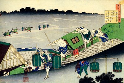 Ze série Sto básní od sta básníků: Fujiwara no Michinobu Ason, c1830. od Katsushika Hokusai
