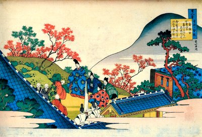 Ze série Sto básní od sta básníků: Fujiwara no Tadahira, c1830. od Katsushika Hokusai