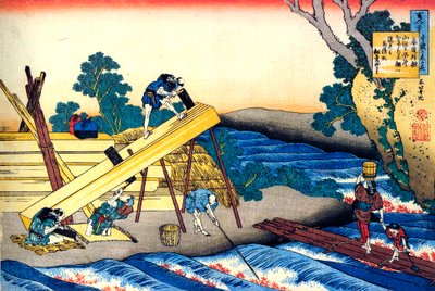 Ze série Sto básní od sta básníků: Harumichi no Tsuraki, c1830. od Katsushika Hokusai