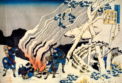 Ze série Sto básní od sta básníků: Minamoto no Muneyuki, c1830. od Katsushika Hokusai