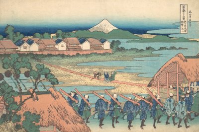 Člen Fuji Senju Tejis Tanse fm Senju P-Asure Quar Hand r Senju S trochou od pachatele. .. .. , komár. 1830-32. od Katsushika Hokusai