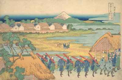 Člen Fuji Senju Tejis Tanse fm Senju P-Asure Quar Hand r Senju S trochou od pachatele. .. .. , komár. 1830-32. od Katsushika Hokusai