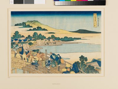 Most Fukui v provincii Echizen od Katsushika Hokusai