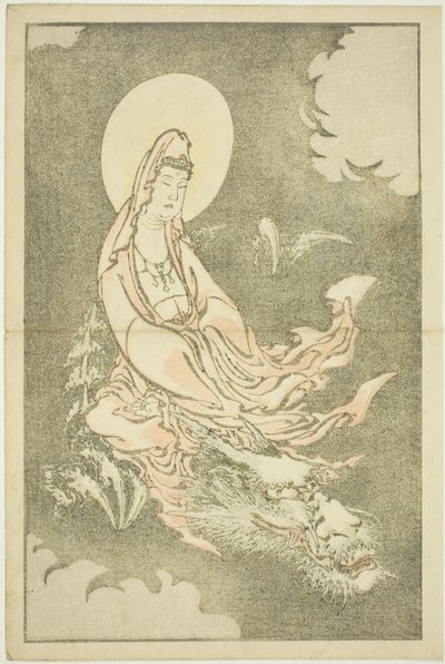 Bohyně jedoucí na drakovi, z Obrázkové knihy realistických obrazů Hokusai (Hokusai shashin gafu) od Katsushika Hokusai
