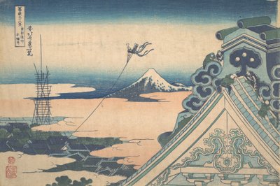 Honganji at Asakusa in Edo Toto Asakusa Honganji, ze série Třicet šest pohledů..., ca. 1830-32. od Katsushika Hokusai