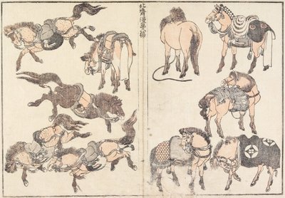 Koně od Katsushika Hokusai