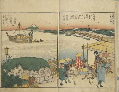 Ilustrovaná kniha pohledů z obou břehů řeky Sumida od Katsushika Hokusai