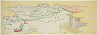 Ilustrace Modrý zvonek (Asagao), 20. kapitola Příběhu o Gendži (Gendži monogatari) od Katsushika Hokusai