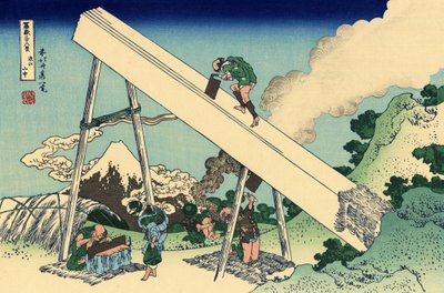 V Totomi Mountains, kolem roku 1830 (dřevořez) od Katsushika Hokusai