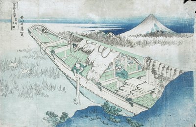 Jošú, Ušibori, Provincie Hetači ze série Třicet šest pohledů na Fudži, 19. století (barevný dřevoryt) od Katsushika Hokusai
