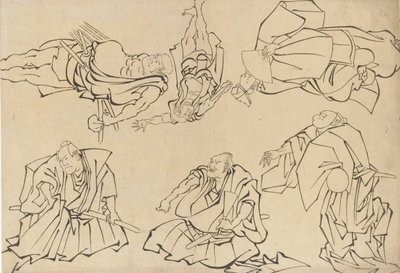 Kabuki herci, konec 18.-začátek 19. století. od Katsushika Hokusai