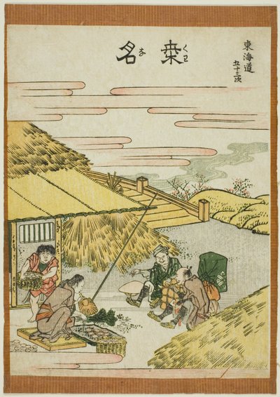 Kuwana, ze série "Padesát tři stanic Tokaida (Tokaido gojusan tsugi)" od Katsushika Hokusai