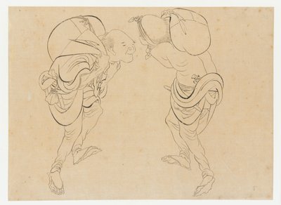 Dělníci, konec 18.-začátek 19. století. od Katsushika Hokusai