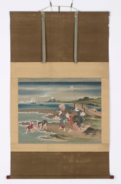 Krajina: škeble na břehu, konec 18.-začátek 19. století. od Katsushika Hokusai