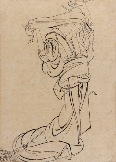 Maiden hrající samisen, konec 18.-začátek 19. století. od Katsushika Hokusai