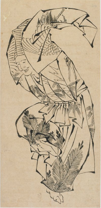Tanečník, Manzai, konec 18.-začátek 19. století. od Katsushika Hokusai