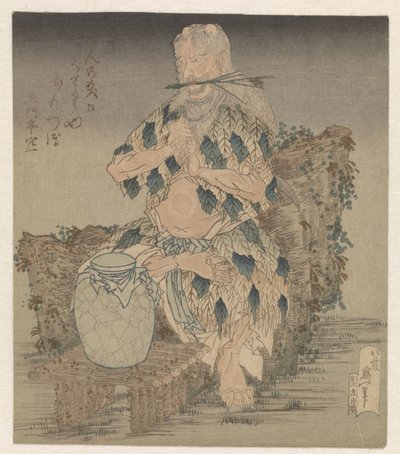 Muž v rouchu z listí od Katsushika Hokusai