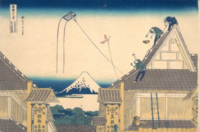 Mitsui Shop at Gachō člen Edo Edo Gachō Mitsui store skica, fm teseri. .. .. , komár. 1830-32. od Katsushika Hokusai