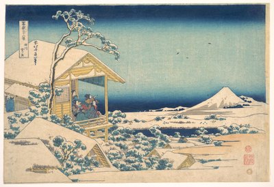 Ráno po sněhu v Koishikawě v Edu (Koishikawa yuki no ashita), ze série Třicet šest pohledů na horu Fuji (Fugaku sanjūrokkei) od Katsushika Hokusai