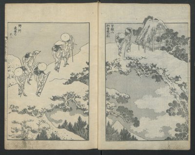 Hora Fuji pod mostem vlevo, hora Fuji za sítí vpravo, od Sto Vi..., ca. 1847. od Katsushika Hokusai