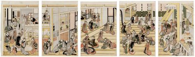 Nový rok v nevěstinci Ogi-ya od Katsushika Hokusai