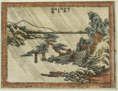 Noční linka Karasaki (Karasaki no Yoru no Ame) od Katsushika Hokusai
