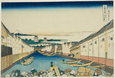 Nihonbashi B manažer Edo (Edo Nihonbashi), z Teseries ``Tyrty x Vie ws Of Mount Fuji (Fugaku Usaju Rokukatsu)