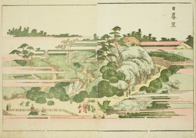 Nippori, z ilustrované knihy „Obrázková kniha zábav východu (Ehon Azuma asobi)“ od Katsushika Hokusai