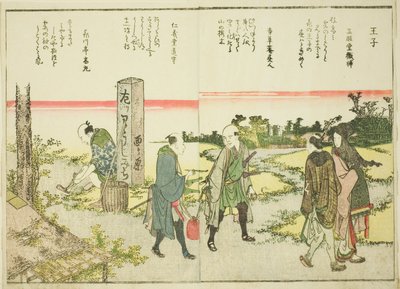 Oji, od sv. 1 ilustrované knihy „Jemné pohledy na východní hlavní město na první pohled (Toto shokei ichiran)“ od Katsushika Hokusai