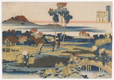 Sto básníků, každá jedna báseň, jak vysvětlila Mokrá sestra: Emperor Tenji (Tenchi) období Edo, 1835 (barevný dřevotisk) od Katsushika Hokusai