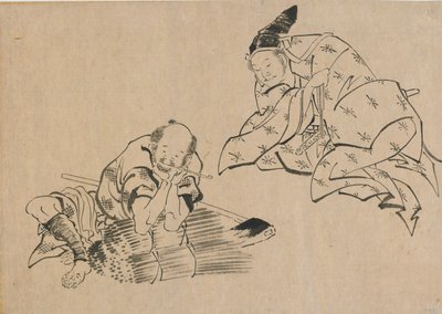 Sedlák a šlechtic, konec 18.-začátek 19. století. od Katsushika Hokusai