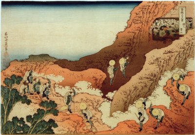 Poutníci šplhají na horu Fudži od Katsushika Hokusai
