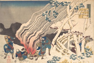 Báseň od Minamota no Muneyuki Asona, ze série Sto básní vysvětlených sestrami..., 1839. od Katsushika Hokusai
