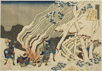Báseň od Minamota no Muneyuki Asona z Teseries od Katsushika Hokusai