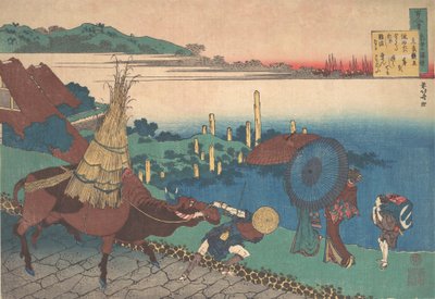 Báseň Motoyoshi Shinno, ze série Sto básní vysvětlených sestrou Hy..., ca. 1839. od Katsushika Hokusai